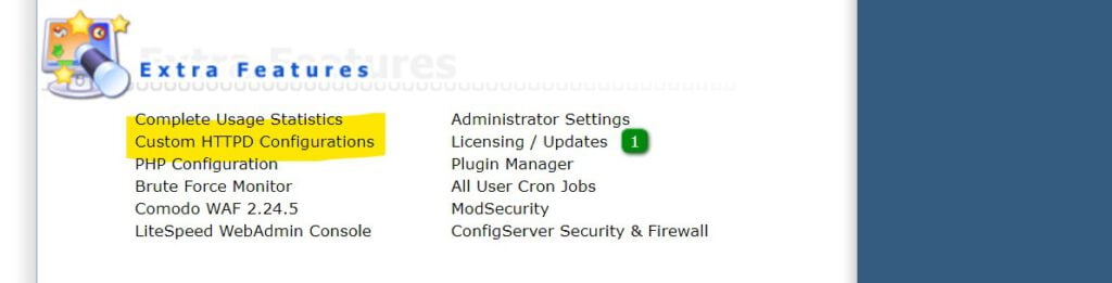 Chọn Custom HTTPD Configurations