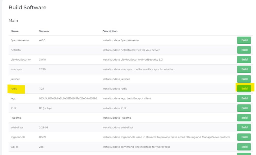 Tìm đến phần main và tiến hành Build phần mềm redis.