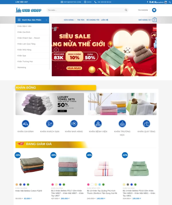 website shop bán hàng may mặc thời trang