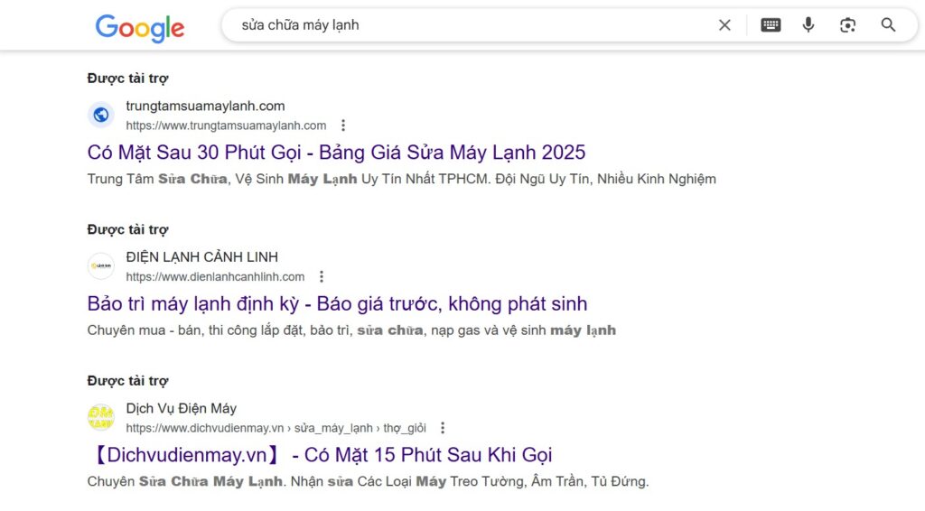 quảng cáo cho ngành sửa chữa